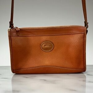 Vintage  Dooney & Bourke Leather Zipper Top Crossbody Clutch